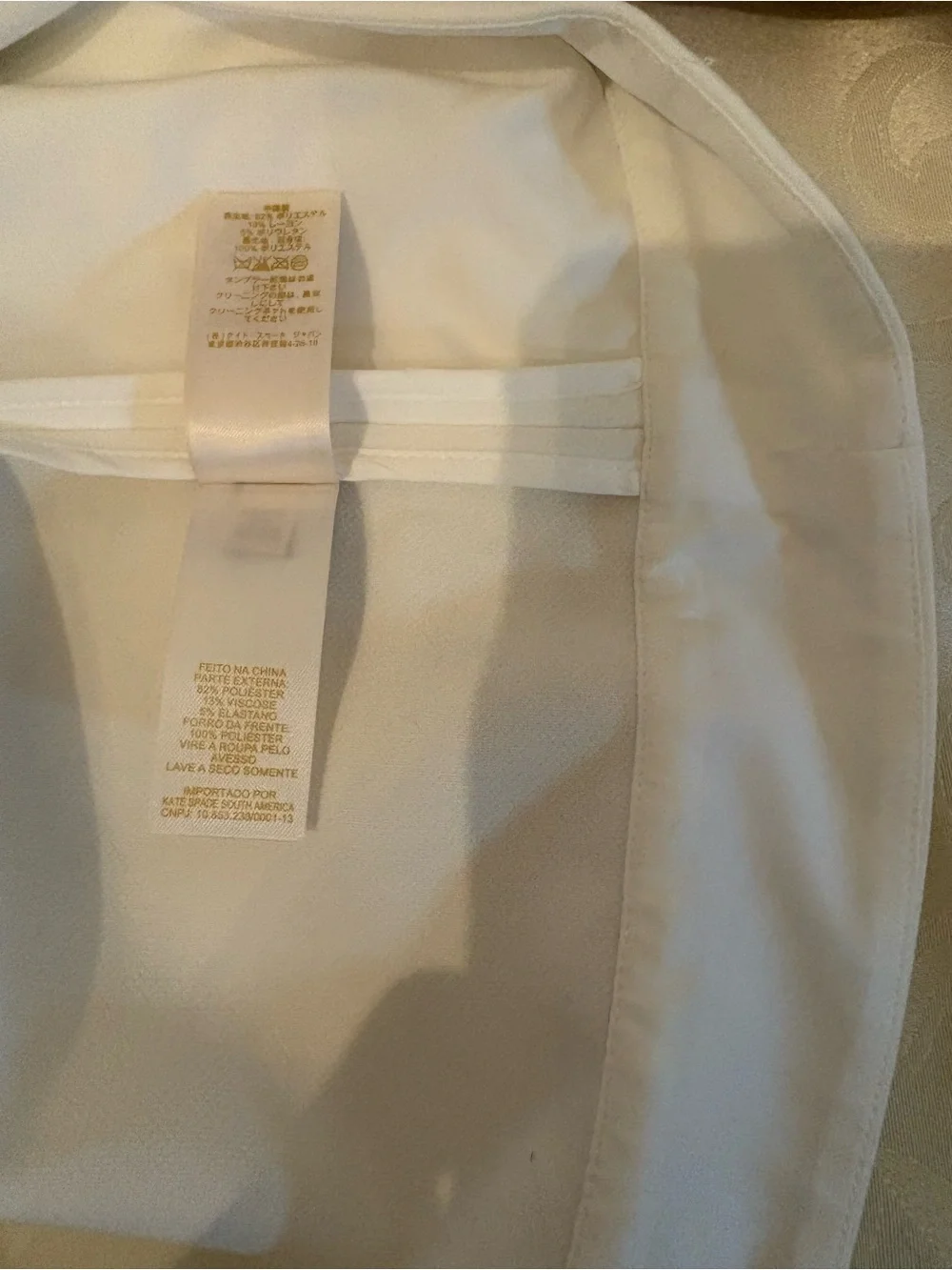 NWT Kate Spade Off-White Embellished Shoulder Top Size 8